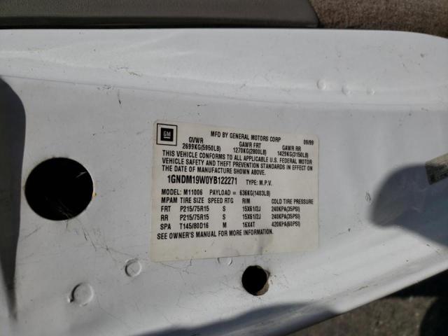 Photo 10 from auction – 2000 CHEVROLET ASTRO with VIN 1GNDM19W0YB122271