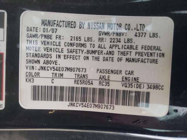 Photo 10 from auction – 2007 INFINITI G35 with VIN JNKCV54E07M907673