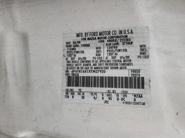 Photo 10 from auction – 1999 MAZDA B4000 CAB with VIN 4F4YR16X1XTM27920