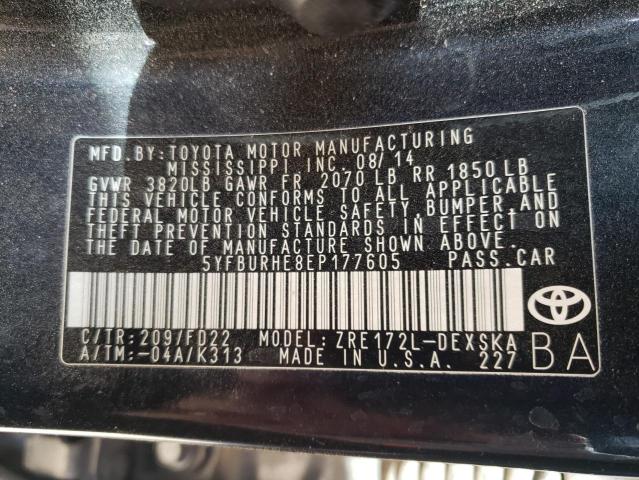 Photo 10 from auction – 2014 TOYOTA COROLLA L with VIN 5YFBURHE8EP177605