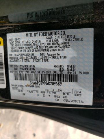 Photo 10 from auction – 2016 FORD FUSION SE with VIN 3FA6P0T99GR209589