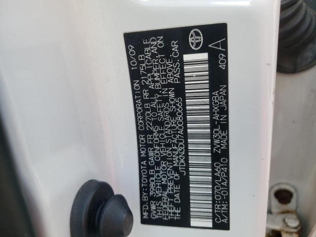 Photo 10 from auction – 2010 TOYOTA PRIUS with VIN JTDKN3DU7A0080665