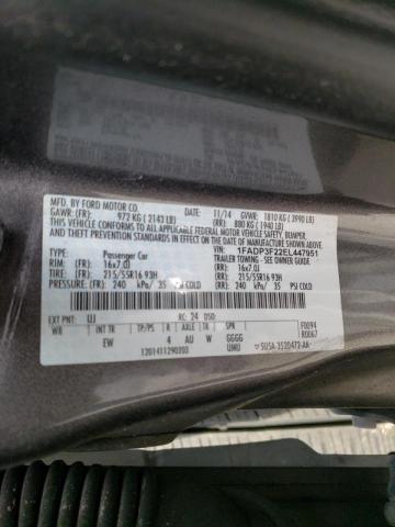 Photo 10 from auction – 2014 FORD FOCUS SE with VIN 1FADP3F22EL447951