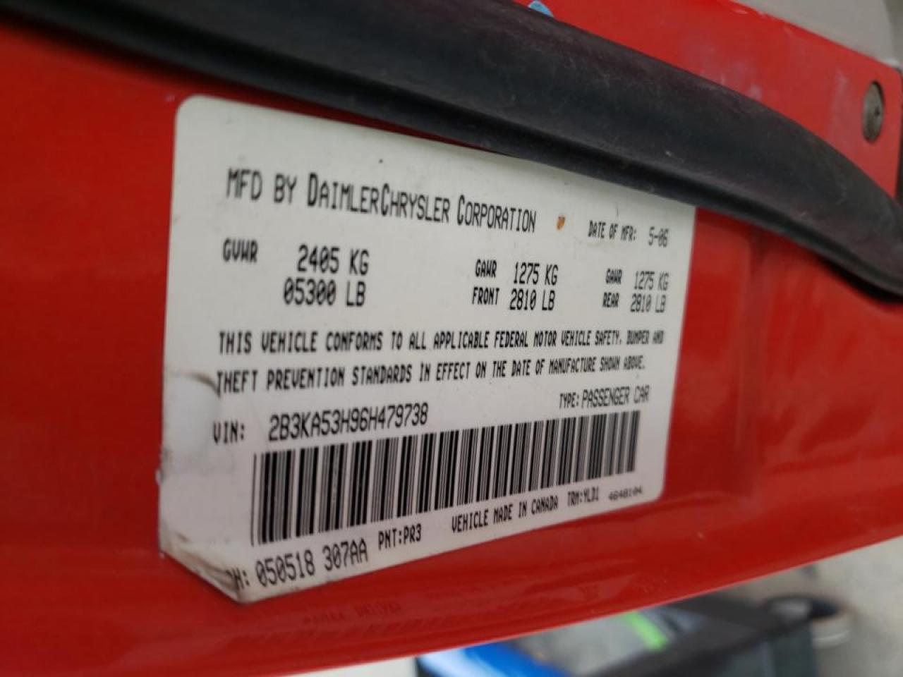 Photo 10 from auction – 2006 DODGE CHARGER R/ with VIN 2B3KA53H96H479738