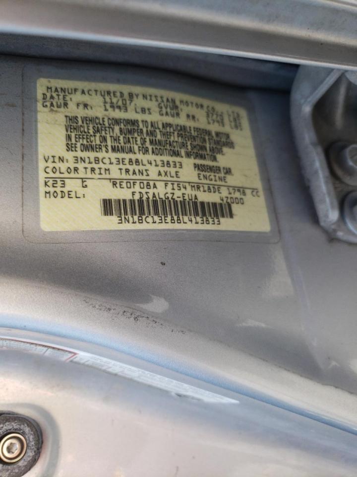 Photo 10 from auction – 2008 NISSAN VERSA S with VIN 3N1BC13E88L413833