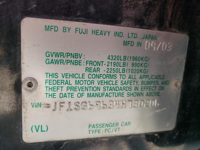 Foto 10 de la subasta – 2004 SUBARU FORESTER 2 con VIN JF1SG69634H730206