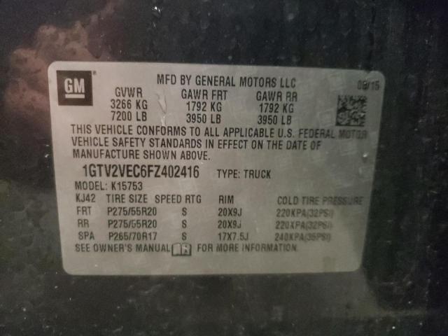 Photo 10 from auction – 2015 GMC SIERRA K15 with VIN 1GTV2VEC6FZ402416