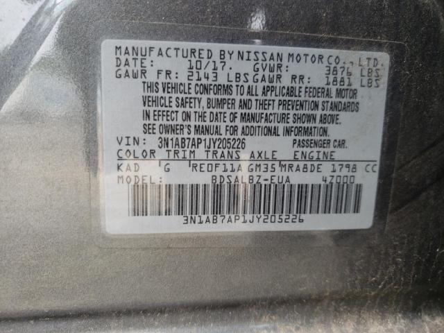 Photo 1 from auction – 2018 NISSAN SENTRA S with VIN 3N1AB7AP1JY205226