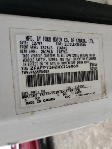 Photo 10 from auction – 1998 FORD CROWN VICT with VIN 2FAFP73W2WX116069
