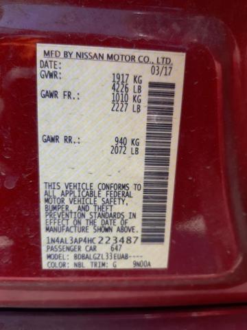 Photo 10 from auction – 2017 NISSAN ALTIMA 2.5 with VIN 1N4AL3AP4HC223487