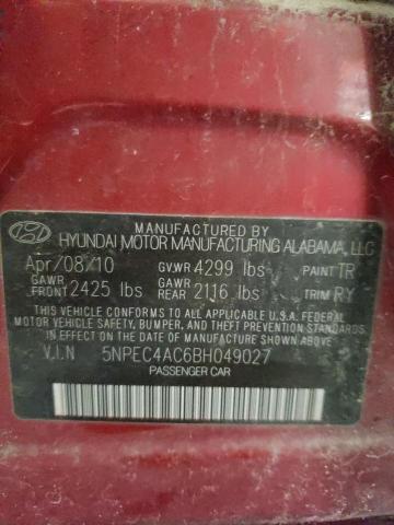Photo 10 from auction – 2011 HYUNDAI SONATA SE with VIN 5NPEC4AC6BH049027