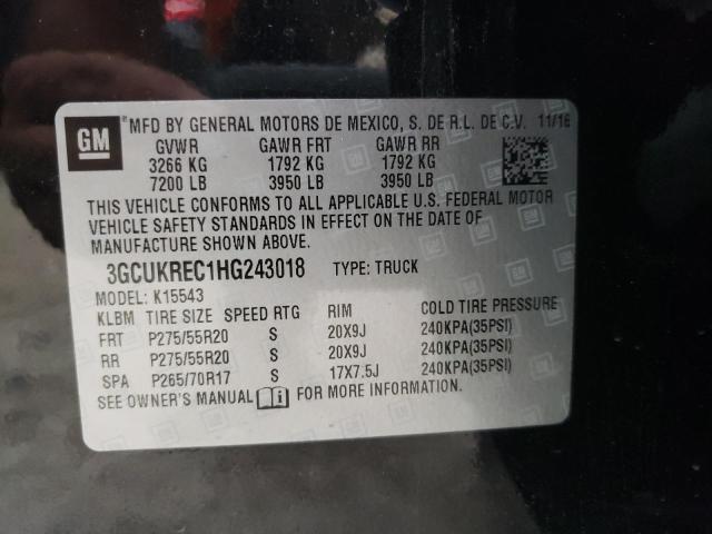 Photo 10 from auction – 2017 CHEVROLET SILVERADO with VIN 3GCUKREC1HG243018