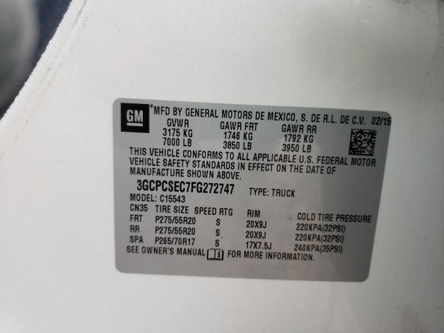 Photo 10 from auction – 2015 CHEVROLET silverado with VIN 3GCPCSEC7FG272747