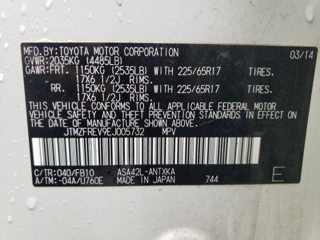 Photo 10 from auction – 2014 TOYOTA RAV4 with VIN JTMZFREV9EJ005732