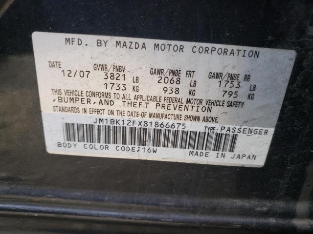 Photo 10 from auction – 2008 MAZDA 3 I with VIN JM1BK12FX81866675