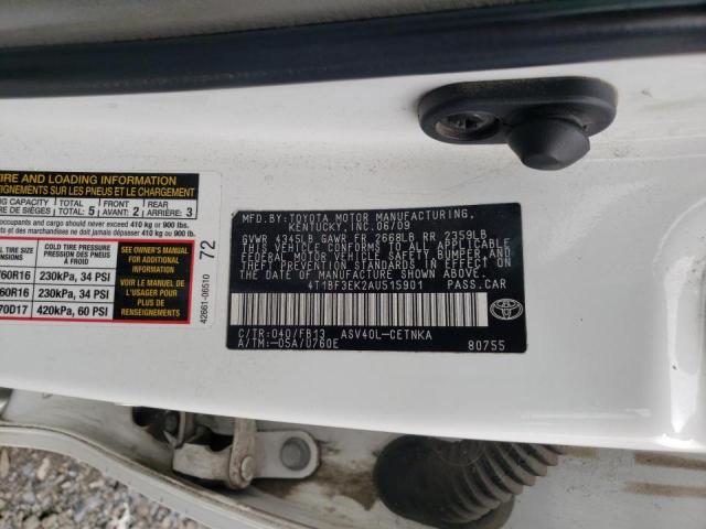 Photo 10 from auction – 2010 TOYOTA CAMRY BASE with VIN 4T1BF3EK2AU515901