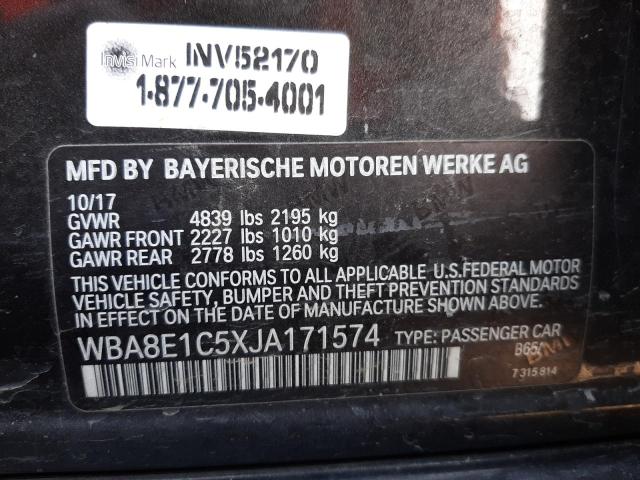 Photo 10 from auction – 2018 BMW 330E with VIN WBA8E1C5XJA171574