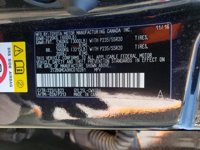 LEXUS RX 450H BA 2017 with VIN 2T2BGMCA9HC010281 - Photo from auction