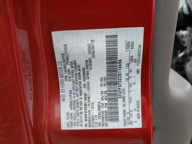 Photo 10 from auction – 2002 FORD FOCUS ZX5 with VIN 3FAFP37322R116686