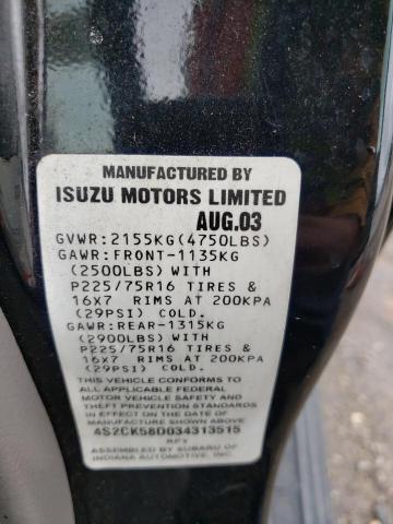 Zdjęcie 10 z aukcji – 2003 ISUZU RODEO S z VIN 4S2CK58D034313515