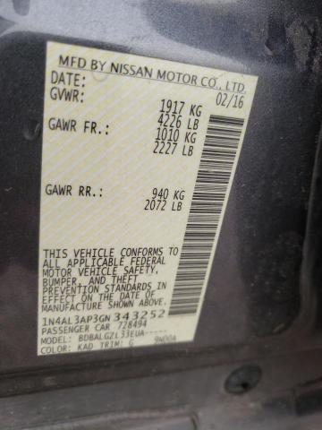 Photo 10 from auction – 2016 NISSAN ALTIMA 2.5 with VIN 1N4AL3AP3GN343252