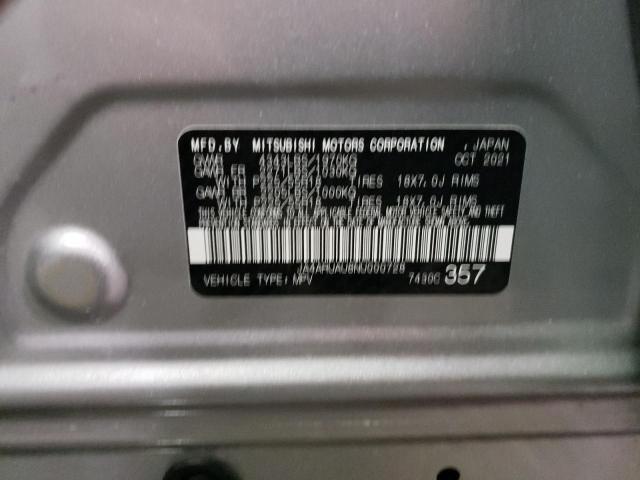 Photo 10 from auction – 2022 MITSUBISHI OUTLANDER with VIN JA4ARUAU8NU000728