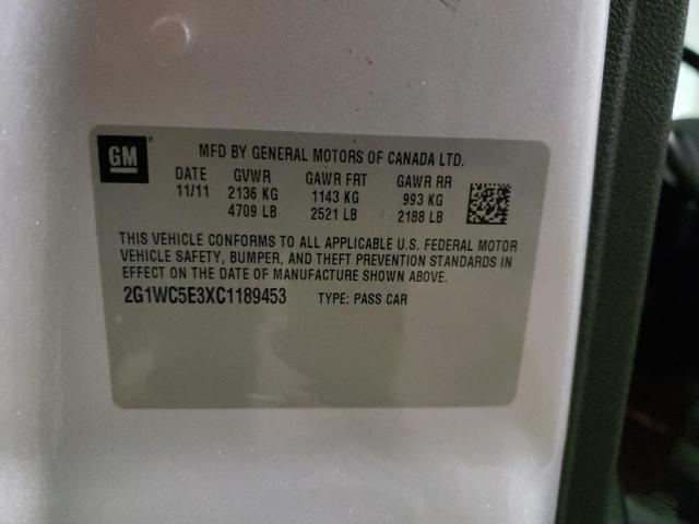 Photo 10 from auction – 2012 CHEVROLET IMPALA LTZ with VIN 2G1WC5E3XC1189453