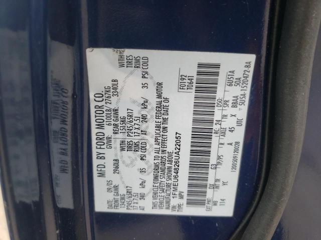Photo 10 from auction – 2006 FORD EXPLORER E with VIN 1FMEU64826UA22057