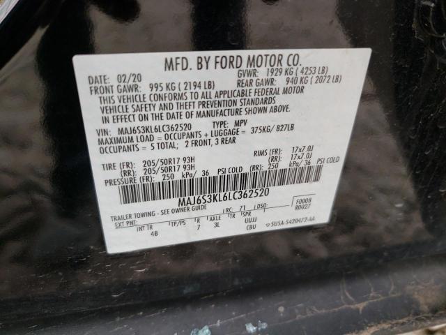 Photo 10 from auction – 2020 FORD ECOSPORT T with VIN MAJ6S3KL6LC362520