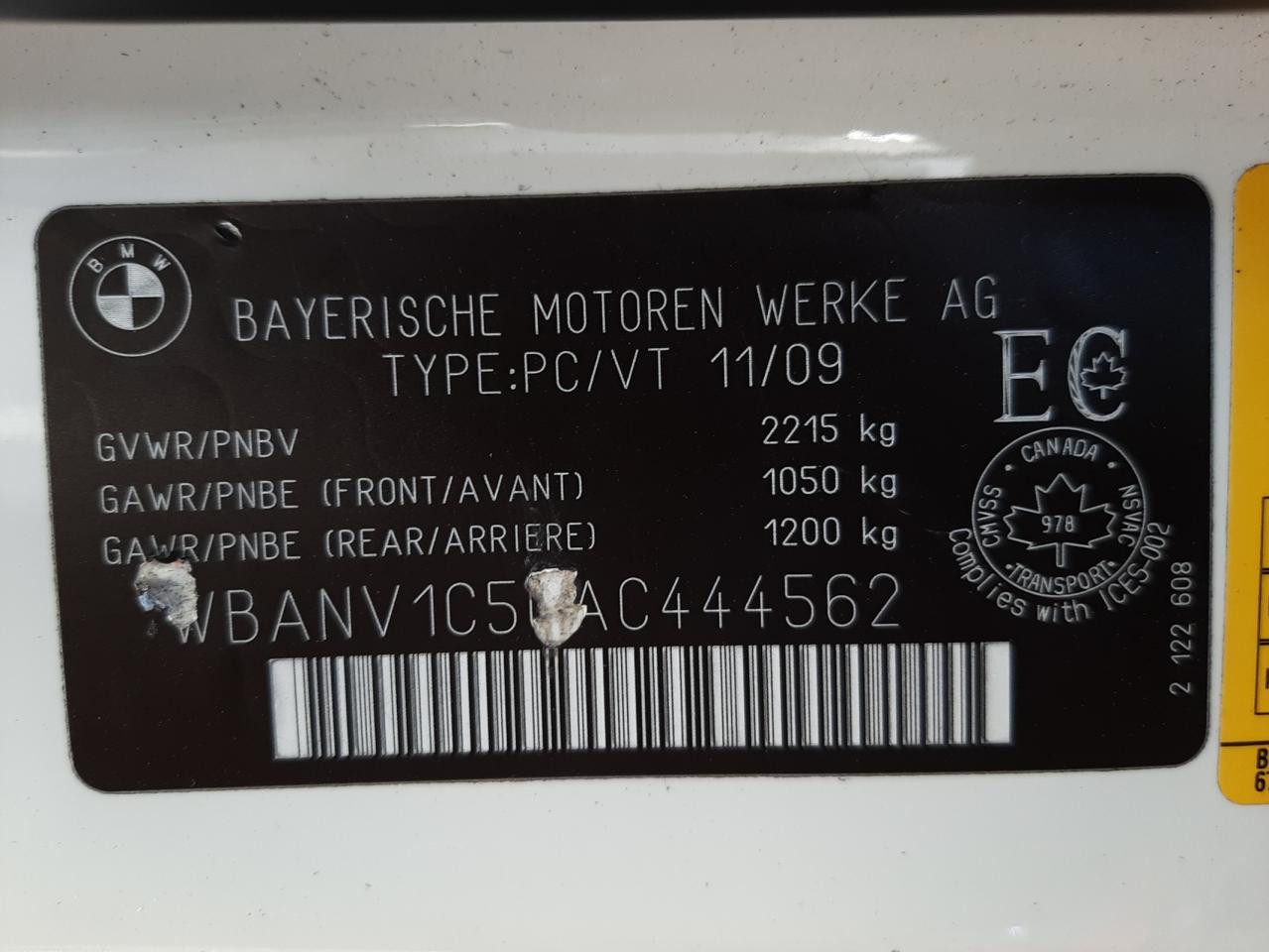 Photo 10 from auction – 2010 BMW 528 XI with VIN WBANV1C50AC444562