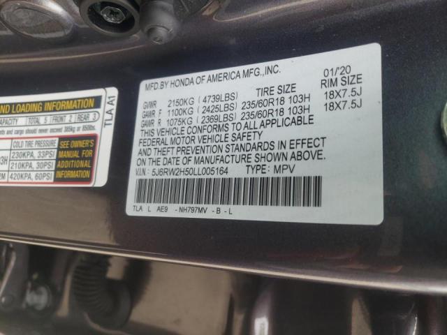 Photo 10 from auction – 2020 HONDA CR-V EX with VIN 5J6RW2H50LL005164