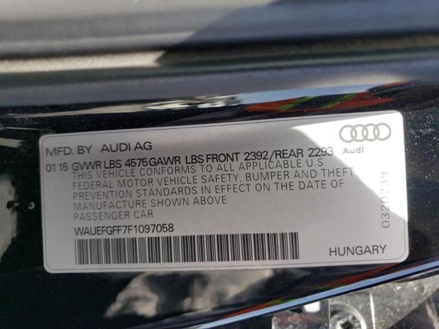 Photo 10 from auction – 2015 AUDI A3 PREMIUM with VIN WAUEFGFF7F1097058