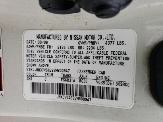 Photo 10 from auction – 2007 INFINITI G35 with VIN JNKCV54E97M900947