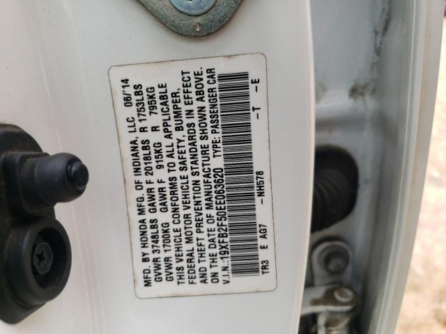 Photo 10 from auction – 2014 HONDA CIVIC LX with VIN 19XFB2F50EE063620