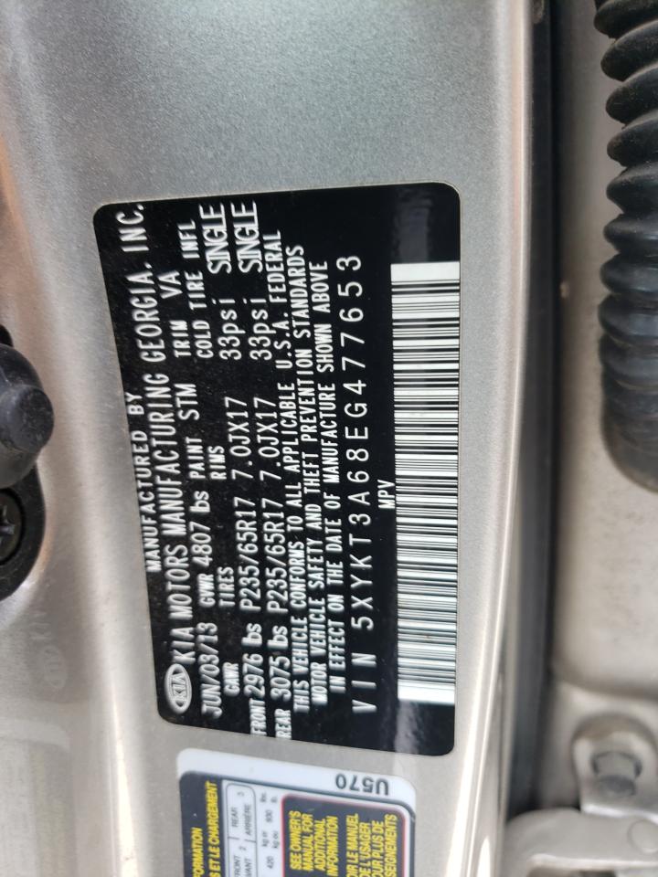 Photo 11 from auction – 2014 KIA SORENTO LX with VIN 5XYKT3A68EG477653
