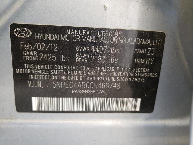 Photo 10 from auction – 2012 HYUNDAI SONATA SE with VIN 5NPEC4AB0CH466748