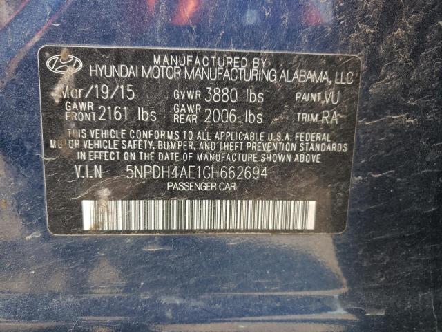 Photo 10 from auction – 2016 HYUNDAI ELANTRA with VIN 5NPDH4AE1GH662694