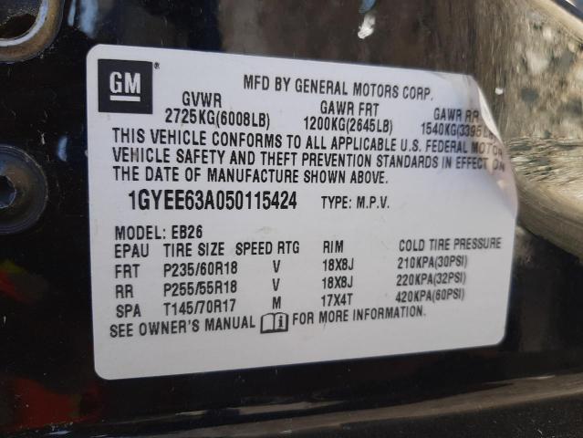 Photo 10 from auction – 2005 CADILLAC SRX with VIN 1GYEE63A050115424