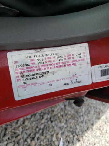 Photo 10 from auction – 2003 KIA RIO with VIN KNADC125936238354