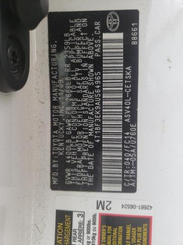 Photo 10 from auction – 2010 TOYOTA CAMRY BASE with VIN 4T1BF3EK9AU564965
