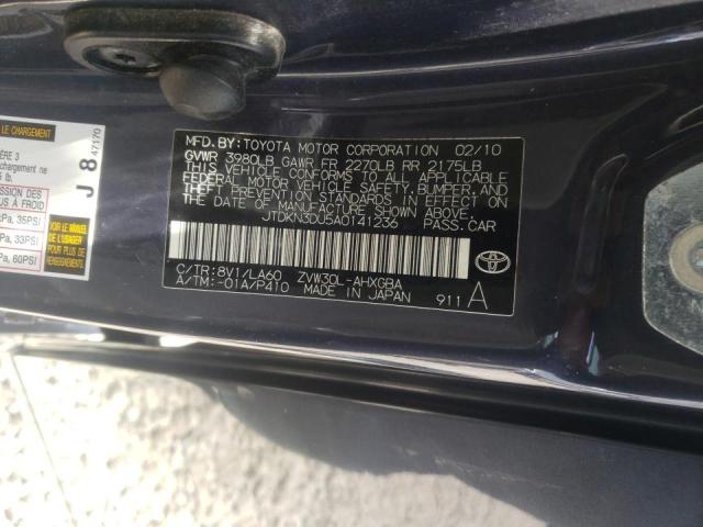 Photo 10 from auction – 2010 TOYOTA PRIUS with VIN JTDKN3DU5A0141236