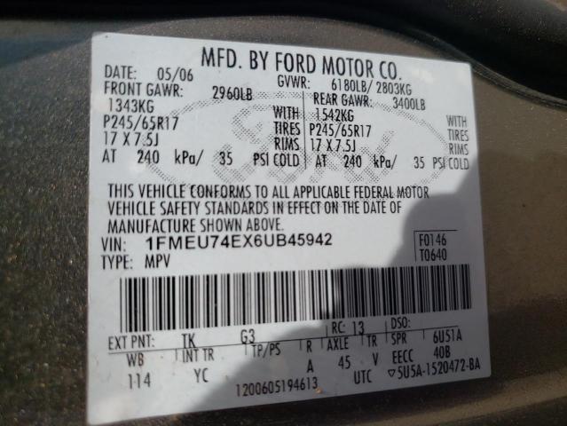 Photo 10 from auction – 2007 FORD EXPLORER with VIN 1FMEU74EX6UB45942
