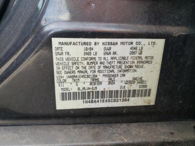 Photo 10 from auction – 2005 NISSAN UK with VIN 1N4BA41E45C821394