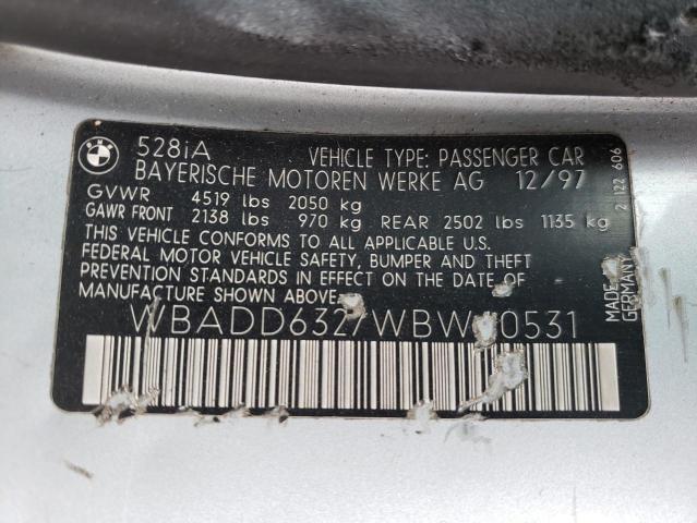 Photo 10 from auction – 1998 BMW 528 I AUTO with VIN WBADD6327WBW40531