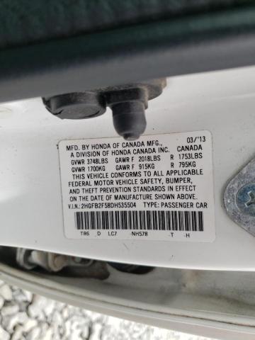 Photo 10 from auction – 2013 HONDA CIVIC LX with VIN 2HGFB2F58DH535504