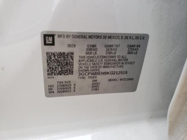 Photo 10 from auction – 2019 CHEVROLET SILVERADO with VIN 3GCPWBEH9KG212515