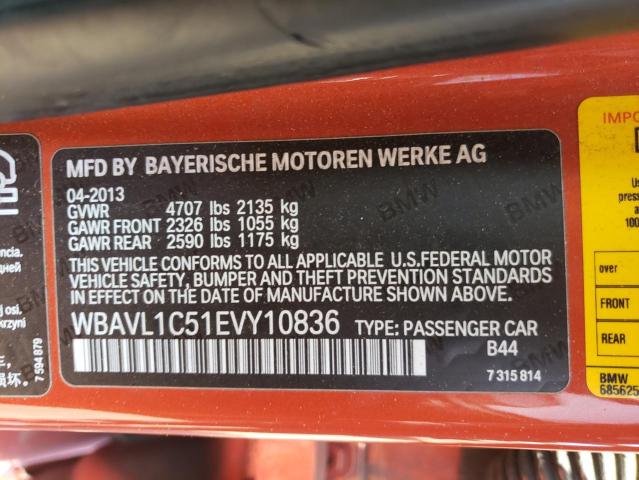 Photo 10 from auction – 2014 BMW X1 XDRIVE2 with VIN WBAVL1C51EVY10836