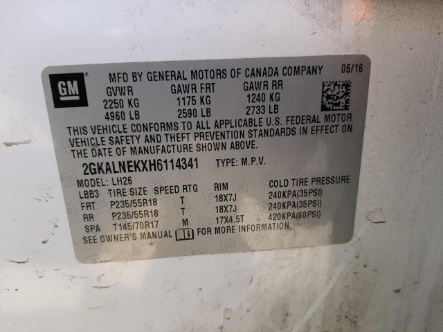 Photo 10 from auction – 2017 GMC TERRAIN SL with VIN 2GKALNEKXH6114341