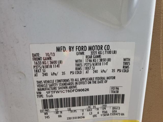 Photo 10 from auction – 2013 FORD F150 SUPER with VIN 1FTFW1CT6DFD90626