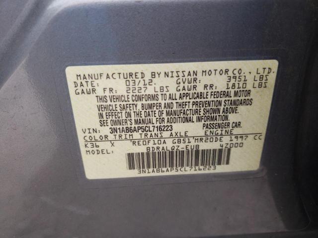 Photo 10 from auction – 2012 NISSAN SENTRA 2.0 with VIN 3N1AB6AP5CL716223